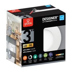 Globe Electric Designer Luminaire Series Frost White 3 in. W Metal LED Recessed Lighting Kit 6 W