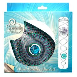 Spinfinity Designs Multi-color Stainless Steel 6.5 in. Crystal Cosmic Teardrop Mini Set Outdoor Spin