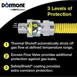 Dormont SmartSense 1/2 in. OD X 1/2 in. D OD 60 ft. Stainless Steel Gas Connector Kit
