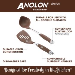 Anolon Suregrip Bronze Nylon/Stainless Steel Tongs Set