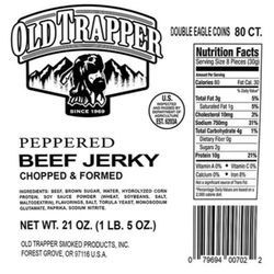 Old Trapper Double Eagles Peppered Beef Jerky 21 oz Pouch