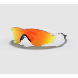 Oakley M2 Frame XL Sunglasses Unisex Polished White Frame Orange Lens
