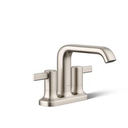 Sterling Agosti Vibrant Brushed Nickel Contemporary Centerset Bathroom Sink Faucet 4 in.