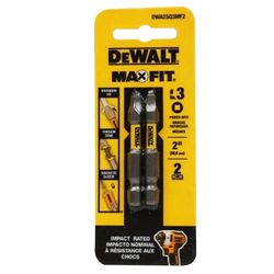 DeWalt Max Fit Square #3 X 2 in. L SQ3 Screwdriver Bit Steel 2 pc