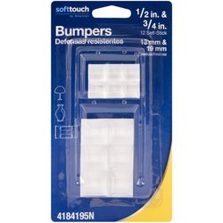 Softtouch Plastic Self Adhesive Bumper Pad Clear Square 1 in. W 12 pk