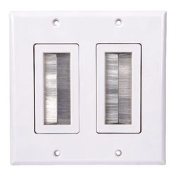 Monster Just Hook It Up White 2 gang Plastic Home Theater Brush Wall Plate 1 pk