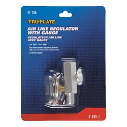 Tru-Flate Steel Air Line Regulator with Gauge 1/4 in. NPT 150 psi 1 pc