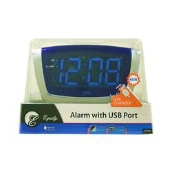 La Crosse Technology Equity 4.92 in. Black USB Alarm Clock LED Plug-In