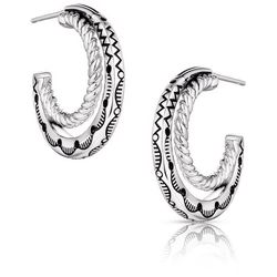Montana Silversmiths Women's Enchanted Soul Hoop Silver Earrings