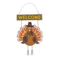 Glitzhome 17.91 in. Turkey Welcome Sign Wall Decor