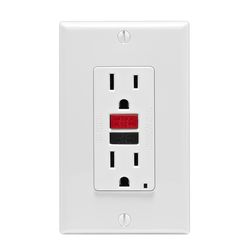 Leviton SmartlockPro 15 amps 125 V Duplex White GFCI Outlet 5-15R 1 pk