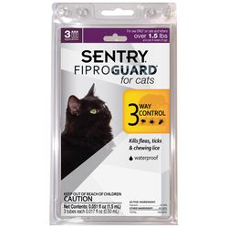 Sentry Fiproguard Liquid Cat Flea Treatment 9.70% Fipronil and 90.30% Other Ingredients 0.017 oz