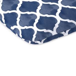 Jordan Manufacturing Navy Blue/White Geometric Polyester Seat Pad 2.5 in. H X 17 in. W X 15.5 in. L