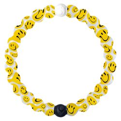 Lokai Unisex Smilie Face Round White Bracelet Water Resistant Size 7