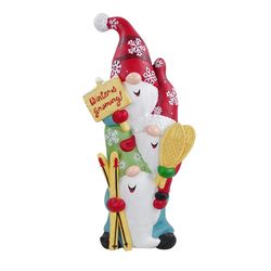 Alpine Winter Home Stacked Gnome Ski 20 in. Porch Decor