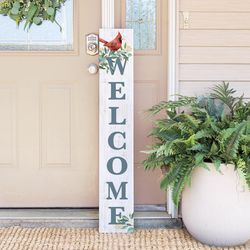 Sincere Surrounding Gray Wood/MDF 0.5 in. H X 46.5 in. L X 8 in. W Porch Sign