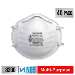 3M N95 Disposable Particulate Respirator White 40 pk