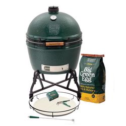 Big Green Egg 29 in. 2XL EGG Package with intEGGrated Nest Charcoal Kamado Grill and Smoker Green