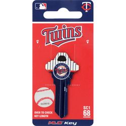 HILLMAN MLB Minnesota Twins House/Office Key Blank 68 Single For Schlage Locks Blue
