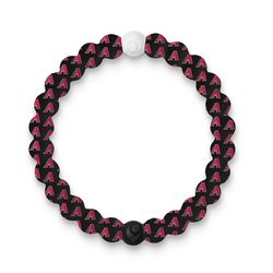Lokai MLB Unisex Arizona Diamondbacks Round Black Bracelet Silicone Water Resistant Size 6.5