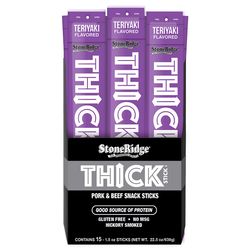 StoneRidge Wholesale Thick Stick Teriyaki Meat Sticks 1.5 oz Shrink Wrapped
