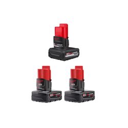 Milwaukee M12 XC 3 Pack of Batteries (2) 4Ah & (1) 5Ah Bundle