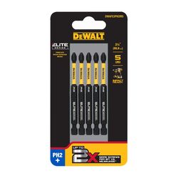 DeWalt ELITE SERIES Phillips #2 X 3-1/2 in. L Screwdriver Bit Steel 5 pc