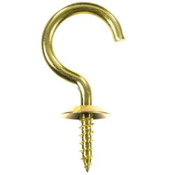 Ace Small Bright Brass Brass 1 in. L Cup Hook 25 lb 50 pk