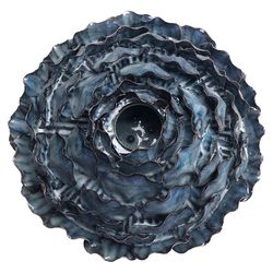 Chive Utopia 3 in. H X 7 in. L Glazed Blue Ceramic Floral Vase