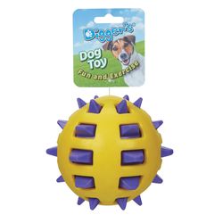 Boss Pet Digger's For Dog Yellow TPR Double Spike Dog Toy 1 pk