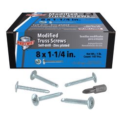 Grip-Rite Pro-Twist No. 8 wire X 1-1/4 in. L Phillips Truss Head Coarse Lath Screws