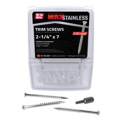 Grip-Rite PrimeGuard Max No. 7 wire X 2-1/4 in. L Gray Star Trim Head Deck Screws 1 lb 138 pk