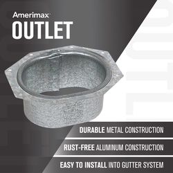 Amerimax 1.5 in. H X 3 in. W X 2 in. L Metallic Aluminum C Downspout Outlet