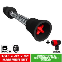 Diablo Amped Rebar Demon 1/4 in. X 9 in. L Carbide Tipped Dust Extraction Drill Bit SDS-Plus Shank 1
