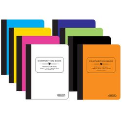 Bazic Products 9-3/4 in. W X 7-1/2 in. L College Ruled Stitched Assorted Poly Cover Composition Book