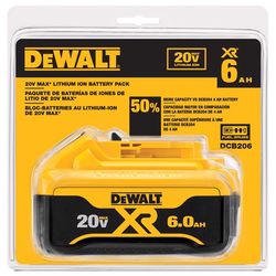 DeWalt 20V MAX XR 	DCB206 6 Ah Lithium-Ion Battery 1 pc