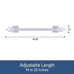 Kenney Satin Silver Traditional/Transitional Magnet Cafe Rod 16 in. L X 28 in. L