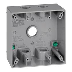 Sigma New Work 31 cu in Square Die-Cast Metal 2 gang Weatherproof Box Gray