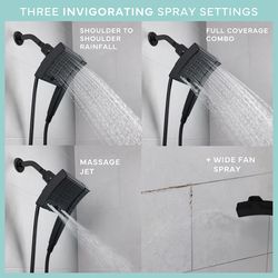 Danco Seventy Matte Black ABS 3 settings Showerhead Combo 1.8 gpm