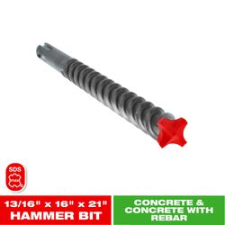 Diablo Rebar Demon 13/16 in. X 21 in. L Carbide Tipped Hammer Drill Bit SDS-Max Shank 1 pk