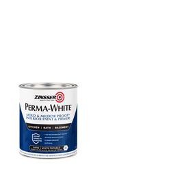 Zinsser Perma-White Satin White Water-Based Mold and Mildew-Proof Paint Interior 1 qt