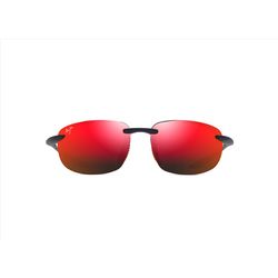 Maui Jim Hookipa Ultra Sunglasses Unisex Matte Solid Dark Blue w/Orange Frame Hawaii Lava Lens Polar