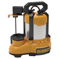 DeWalt 1/3 HP 4500 gph Stainless Steel Vertical Float Switch AC Submersible Sump Pump 10 ft³