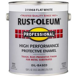 Rust-Oleum Professional Indoor and Outdoor Flat White Protective Paint 1 gal