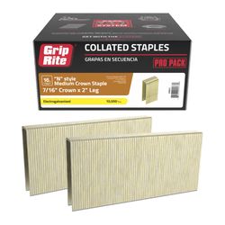 Grip-Rite N-Style 7/16 in. W X 2 in. L 16 Ga. Medium Crown Staples 10000 pk