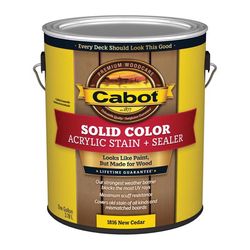 Cabot Solid Color Acrylic Stain & Sealer Solid New Cedar Water-Based Acrylic Deck Stain 1 gal