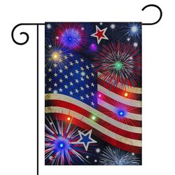 Briarwood Lane Stars/Stripes Patriotic LED Garden Flag 12.5 in. W X 18 in. L