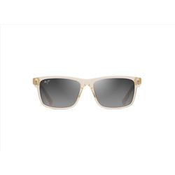 Maui Jim Okina Sunglasses Men's Shiny Transparent Light Yellow Frame Neutral Grey Lens Polarized