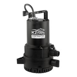 K2 Pumps Contractor 1/4 HP 1600 gph Thermoplastic Switchless Switch Dual Suction AC Utility Pump