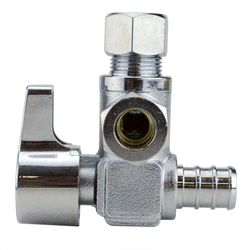 Apollo 1/2 in. PEX Barb in to X 3/8 in. Compression Brass Angle Stop Valve